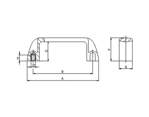 Bügelgriff MFB - Technische Zeichnung | Kuala Kunststofftechnik GmbH