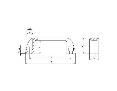Bügelgriff MFE - Technische Zeichnung | Kuala Kunststofftechnik GmbH