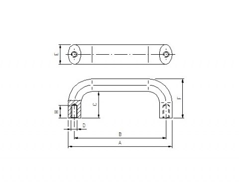Bügelgriff MO - Technische Zeichnung | Kuala Kunststofftechnik GmbH
