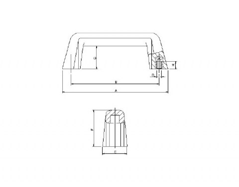 Bügelgriff MS - Technische Zeichnung | Kuala Kunststofftechnik GmbH