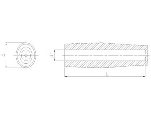 CENTRO – Rillengriff - oval - Technische Zeichnung | Kuala Kunststofftechnik GmbH