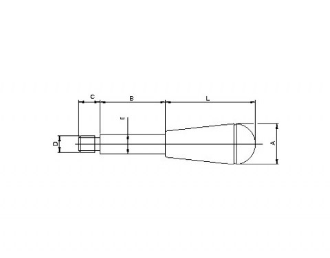 Handgriff BI_B - Technische Zeichnung | Kuala Kunststofftechnik GmbH