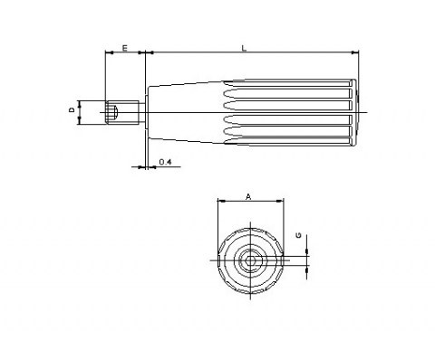 Handgriff MGET - Technische Zeichnung | Kuala Kunststofftechnik GmbH