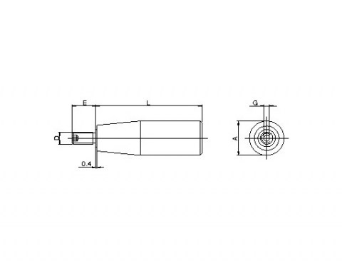 Handgriff MGEX - Technische Zeichnung | Kuala Kunststofftechnik GmbH