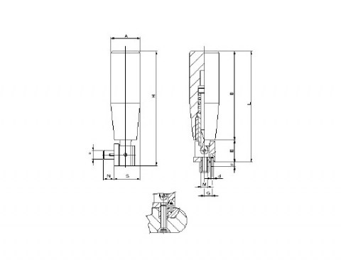 Handgriff MGRT - Technische Zeichnung | Kuala Kunststofftechnik GmbH