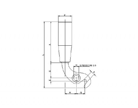 Handgriff MPC - Technische Zeichnung | Kuala Kunststofftechnik GmbH