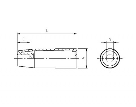 Handgriff PMA - Technische Zeichnung | Kuala Kunststofftechnik GmbH