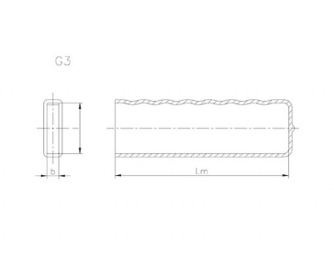 Griffe für Flachmaterial mit gewellter Oberkante - Technische Zeichnung | Kuala Kunststofftechnik GmbH