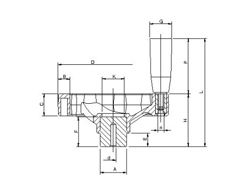 Handrad V3RA MEP - Technische Zeichnung | Kuala Kunststofftechnik GmbH