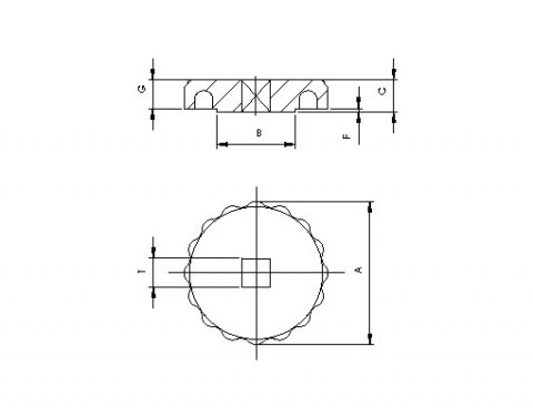 Handrad  V 40 Q - Technische Zeichnung | Kuala Kunststofftechnik GmbH
