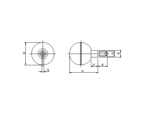 Kugelknöpfe PB/GE - Technische Zeichnung | Kuala Kunststofftechnik GmbH