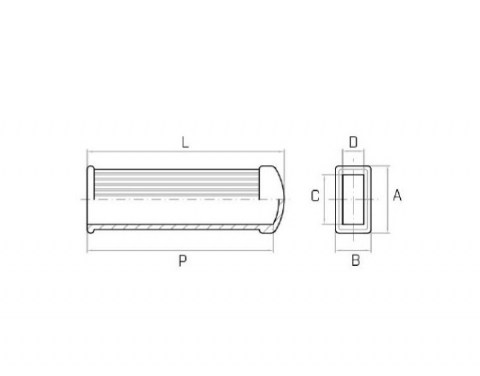 Griff MPV 38x111 für Flachmaterial - Technische Zeichnung - Standgriff für Flachmaterial | Kuala Kunststofftechnik GmbH