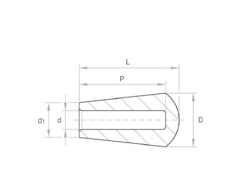 Griff MVP 20x37 Außengeometrie - Technische Zeichnung - Handgriff | Kuala Kunststofftechnik GmbH