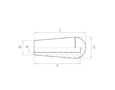 Griff MVP 20x43 Außengeometrie - Technische Zeichnung - Handgriff | Kuala Kunststofftechnik GmbH