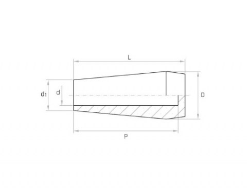 Griff MVP 24x53 Außengeometrie - Technische Zeichnung - Handgriff | Kuala Kunststofftechnik GmbH