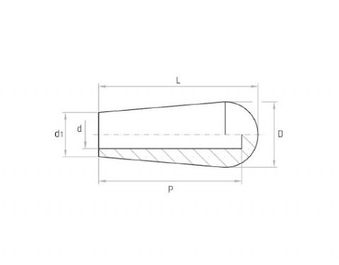 Griff MVP 24x56 Außengeometrie - Technische Zeichnung - Handgriff | Kuala Kunststofftechnik GmbH