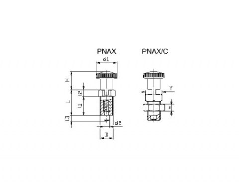 Rastbolzen PNAX - Technische Zeichnung | Kuala Kunststofftechnik GmbH