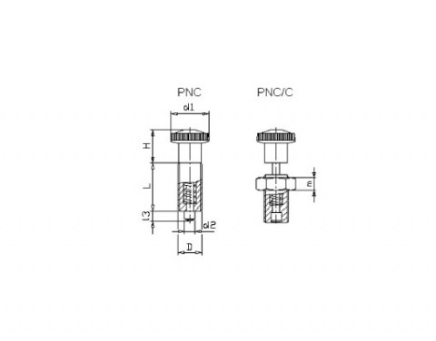 Rastbolzen PNC - Technische Zeichnung | Kuala Kunststofftechnik GmbH