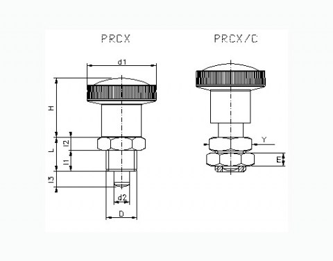 Rastbolzen PRCX - Technische Zeichnung | Kuala Kunststofftechnik GmbH