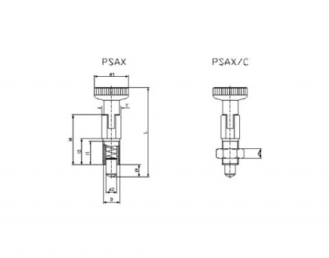 Rastbolzen PSAX - Technische Zeichnung | Kuala Kunststofftechnik GmbH